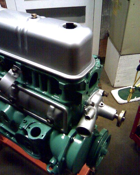 1953 Ford Mainline - Engine block and valve cover assembly, possibly for a classic car.