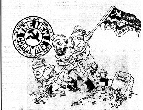 1977 Ford F-100 - A political cartoon depicting the perceived threat of communism to capitalism and private enterprise.