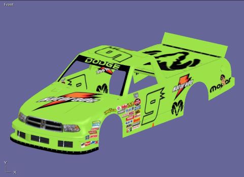 2004 Jeep Wrangler - This is a 3D render of a Dodge race truck body, not a 2004 Jeep Wrangler.