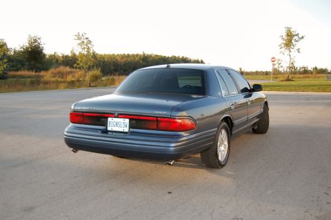 1985 Mercury Grand Marquis - This Mercury Grand Marquis is seen from the rear, parked outdoors on a paved surface with a wooded area behind it.