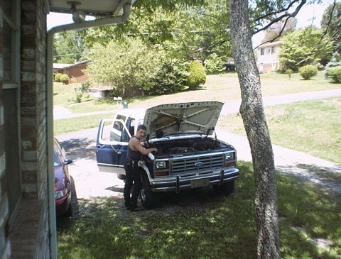 1986 Ford Bronco - My ugly mug checking her over and installing head unit.