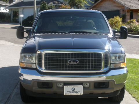 2002 Ford Excursion - This Ford Excursion is parked in front of a residential garage and lawn.