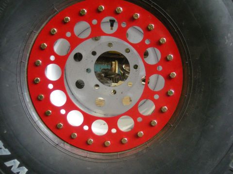 1979 Ford Bronco - This is a close-up view of a custom wheel and tire assembly, not a specific vehicle model.