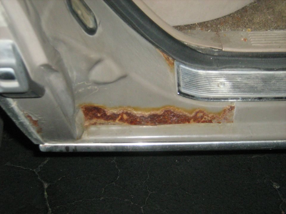 passenger side rear door jam