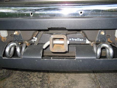 2004 Ford Ranger - Close-up of a trailer hitch assembly, a visible etrailer.com label.