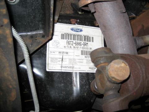 1996 Ford Bronco - A Ford parts identification tag is visible on a component, indicating it is for a 96/97 F-Series vehicle.