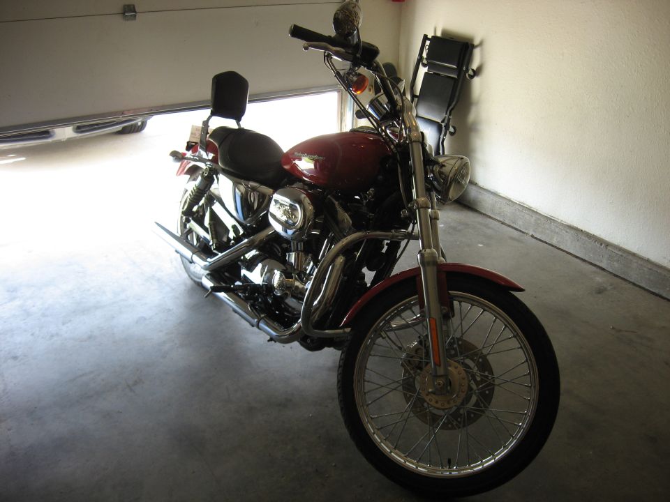 2004 Harley-Davidson Sportster Custom parked in a garage
