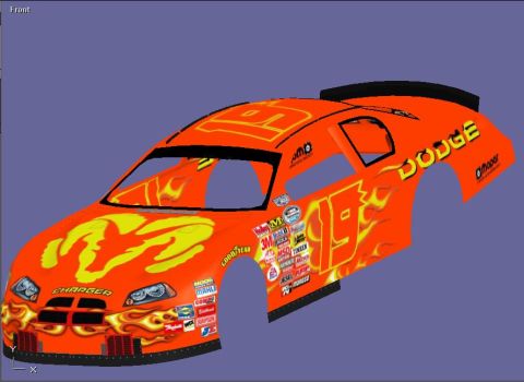 2004 Jeep Wrangler - This is a 3D render of a Dodge Charger NASCAR race car body, not a 2004 Jeep Wrangler.