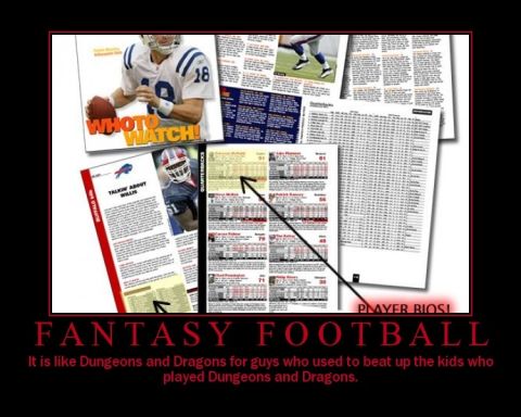 1973 Ford Ranchero - Collage of football player statistics and articles, with a large 'FANTASY FOOTBALL' title below.