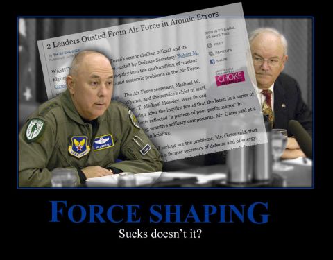 1973 Ford Ranchero - A news article about Air Force leadership issues is displayed over a photo of two men.