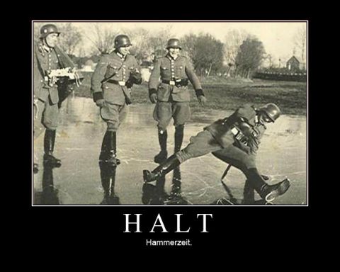 1973 Ford Ranchero - A humorous historical photo depicts soldiers engaged in an activity on ice.