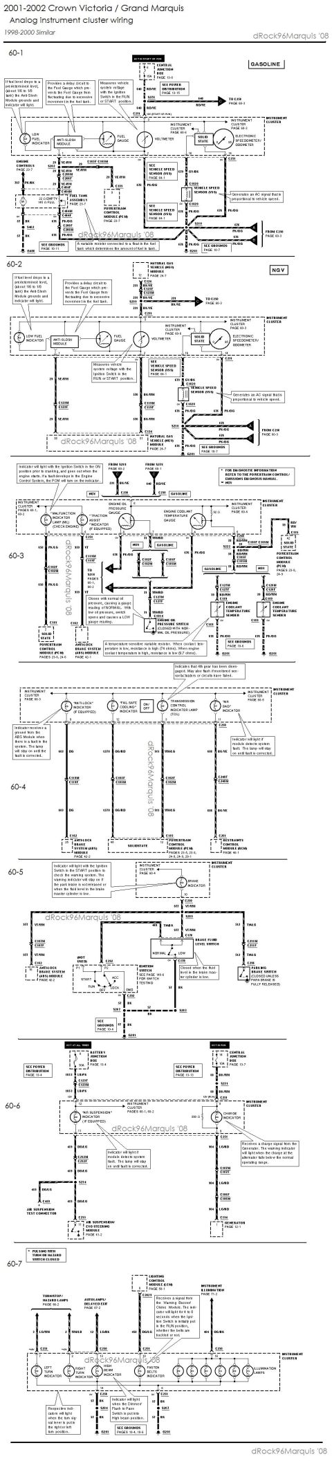 1996 Mercury Grand Marquis - 2001-2002 CV/GMQ Cluster wiring