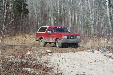 1987 Ford Bronco - On the beach, sand was getting warm, sun was out, ice starting to melt on the lake!