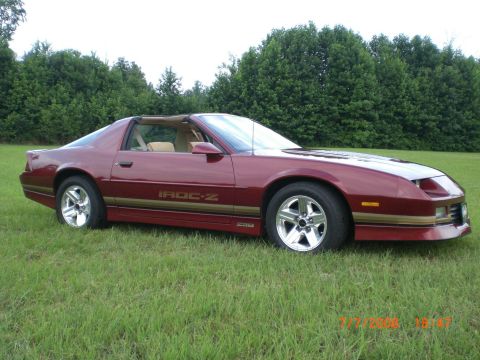 1979 Chevrolet Camaro - This 1979 Chevrolet Camaro IROC-Z is shown in a three-quarter front view, parked outdoors on a grassy field.