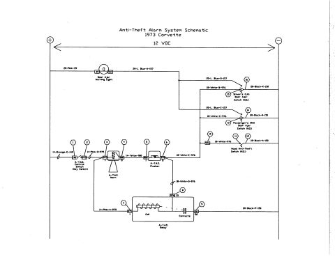 1973 Chevrolet Corvette - Anti-Theft Alarm Schematic