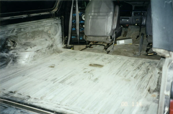 Sanded the rear cargo area.