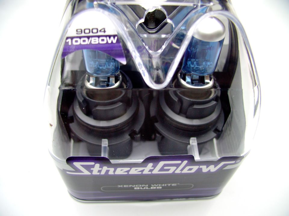 Here's the 80/100 Streetglows. A bargain at $25.00 a pair up here. Pure white light with ZERO blue tinge like ricers and imports (yuck).