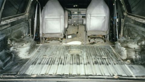 1994 Ford Bronco - The rear wiped down with acetone after sanding.
