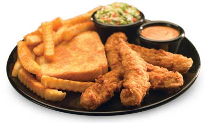 1984 BMW 3 Series - A plate of fried chicken tenders, french fries, coleslaw, and dipping sauce is shown with a watermark.