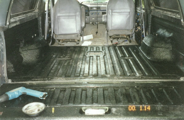 The finished bedliner. (The date is wrong.)