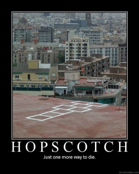 1996 Ford Bronco - Hopscotch court painted on a rooftop in a dense urban area.