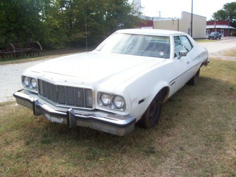 1976 Ford Torino - View of the left front of the car, notice sticker residue on the center of the bumper (said something about Love Jesus I imagine), broken l…