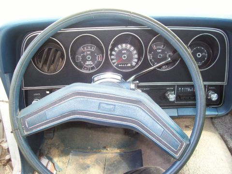 1976 Ford Torino - Here is a general view of the dash and steering wheel. Column shift automatic, and I took off the silly red flaming steering wheel cover. T…