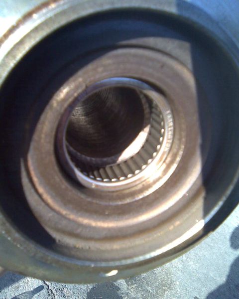 1989 Ford Bronco - A close-up view of a vehicle's wheel hub assembly, showing internal splines.