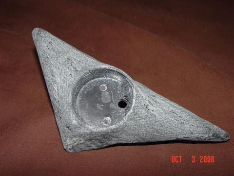 1993 Ford Probe - A custom car part, possibly a speaker pod or trim piece, is shown against a brown background.