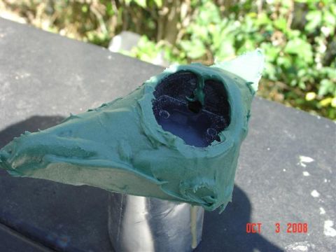 1993 Ford Probe - A custom part, coated in green material, is shown mounted on a metal stand. The date OCT 3 2008 is visible in the corner.