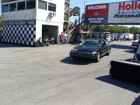 2007 Ford Mustang - Black 1993 Ford Thunderbird coupe seen at Beech Bend Raceway Park.