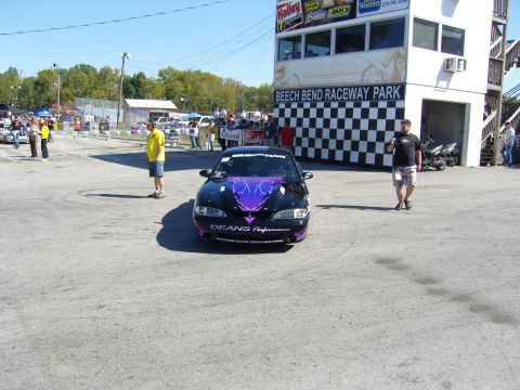 2007 Ford Mustang - Customized Ford Mustang parked at Beech Bend Raceway Park, showing off its unique graphics.