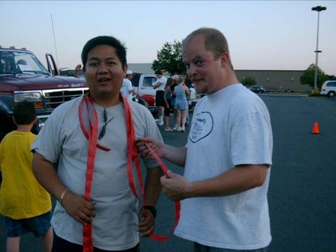 2001 Ford Mustang - Tony and me at the Somerset Big Boppers Cruise night June 21, 2002