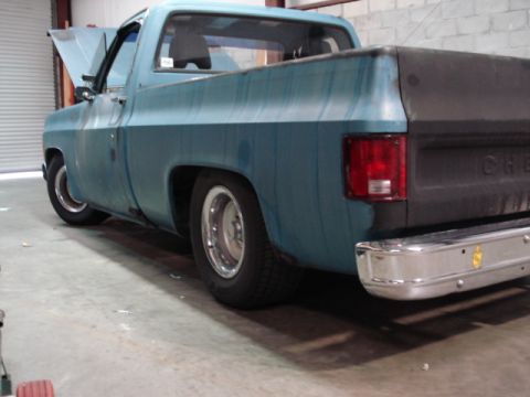 1979 Chevrolet C/K Pickup - This 1979 Chevrolet C/K Pickup is shown from the rear quarter angle, appearing to be lowered.