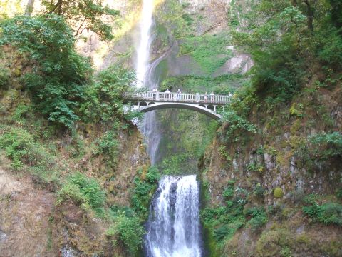 1974 Ford Ranchero - A scenic view of a waterfall with a bridge spanning across the gorge.