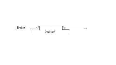 1971 Ford Ranchero - Diagram illustrating a crankshaft and flywheel assembly.