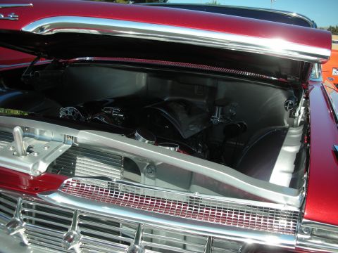 1998 Ford Crown Victoria - Close-up of a car's engine bay, showing the radiator and chrome details.