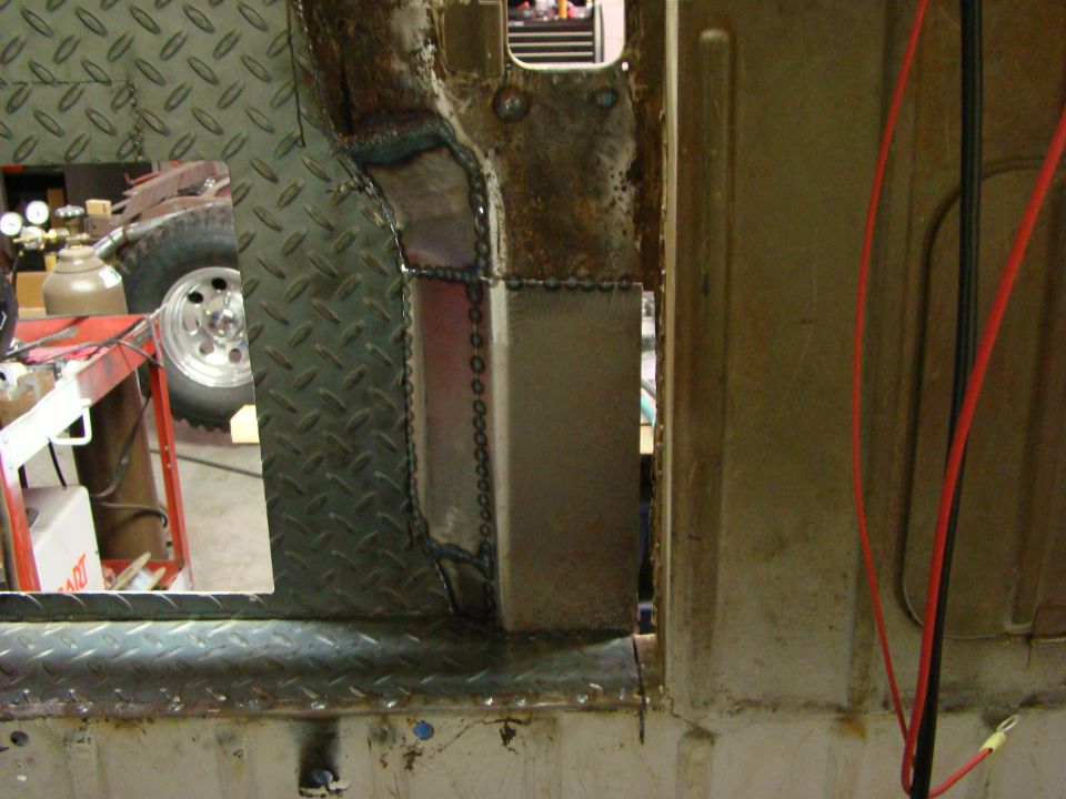 Diamond plate and welded metal panels inside a vehicle interior
