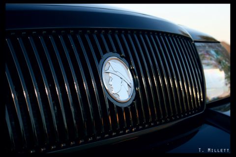 2003 Mercury Marauder - Close-up of the grille on a 2003 Mercury Marauder, showing the distinctive emblem.