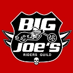 1982 Yamaha Virago - This is a logo for Big Joe's Riders Guild, a motorcycle illustration and text.