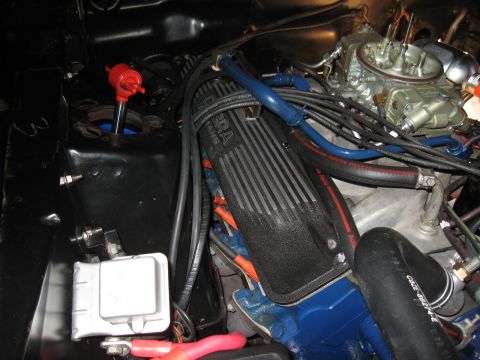 1968 Shelby GT500 - Engine bay details including the carburetor, valve covers, and various hoses and wires.
