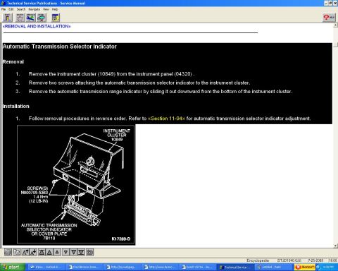 1996 Ford Bronco - E4OD Transmission Selector Indicator Removal in 92-96