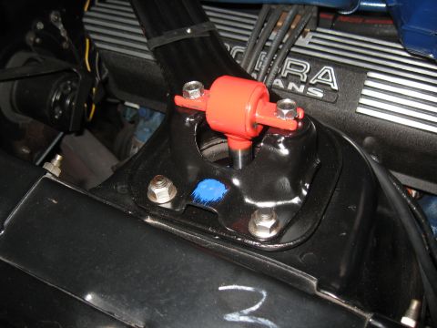 1968 Shelby GT500 - An orange component is visible in the engine bay of a vehicle.