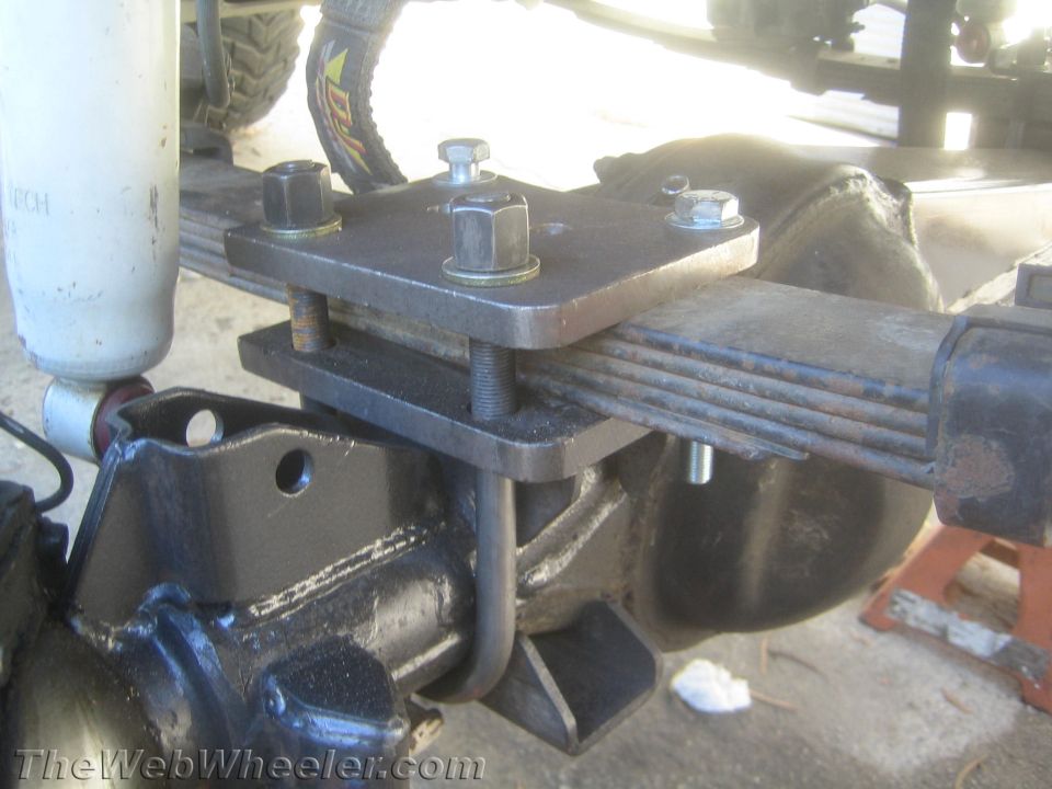Leaf spring U-bolt and mounting plate on a vehicle axle