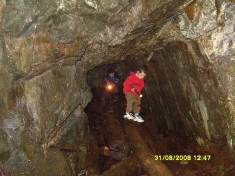 1989 Ford Bronco - Two children explore a dark cave, illuminating the path with flashlights.