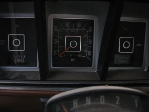 1978 Ford F-250 - Interior view of a 1978 Ford F-250 dashboard, showing gauges and controls.