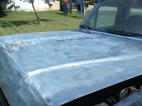 1990 Ford Bronco - Hood - angle grinder later....