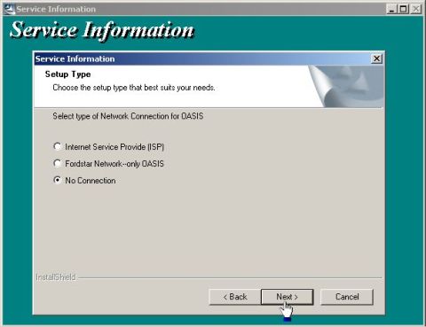 1994 Ford Crown Victoria - If this screen appears, select NO CONNECTION.