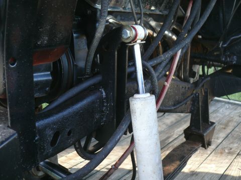 1992 Ford Mustang - Suspension components including a shock absorber and leaf spring are visible in this close-up view.