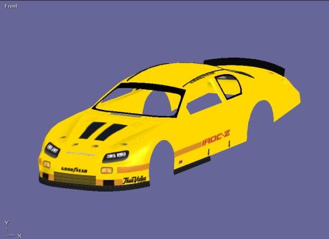 2004 Jeep Wrangler - This is a 3D render of a yellow race car body, not a 2004 Jeep Wrangler.